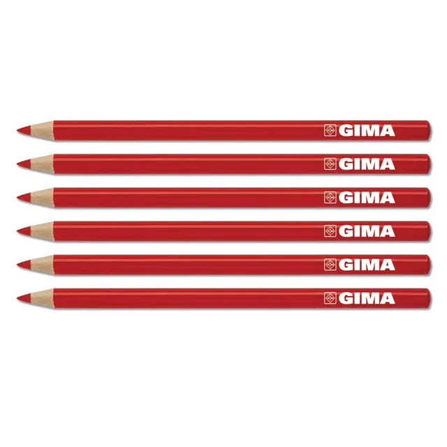 gima-matita-dermatologica-dermografica-rossa-6-pezzi-con-temperino-dispositivo-m image 1