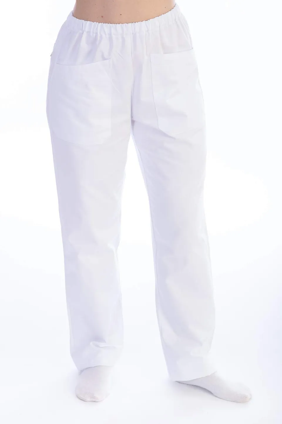 gima-pantalone-da-divisa-ospedaliera-unisex-bianco-in-cotone-e-poliestere-elasti image 1