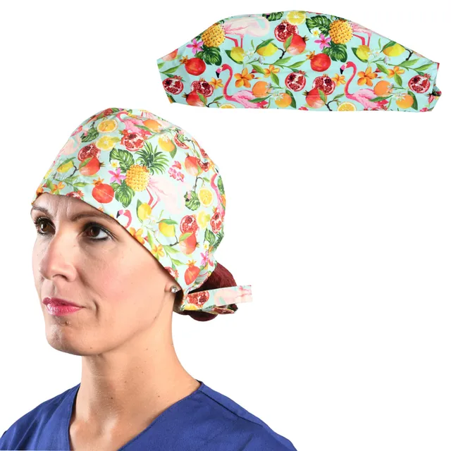 gima-cappellino-fantasia-fenicotteri-taglia-m-cuffia-chirurgica-in-cotone-per-op image 1
