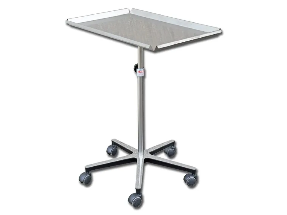 gima-27453-tavolo-mayo-con-carrello-a-5-razze-carrello-medico-in-acciaio-vernici image 1
