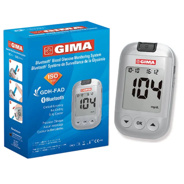gima-misuratore-glicemia-glucometro-kit-completo-bluetooth-10-strisce-10-lancett image 1