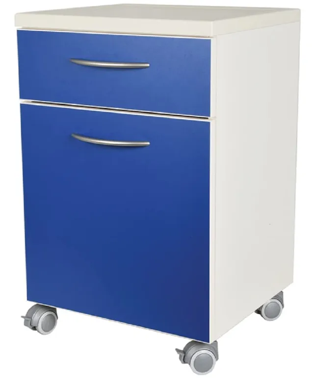 gima-comodino-con-cassetto-blu-bordi-abs-goffrati-maniglia-in-acciaio-satinato-e image 1