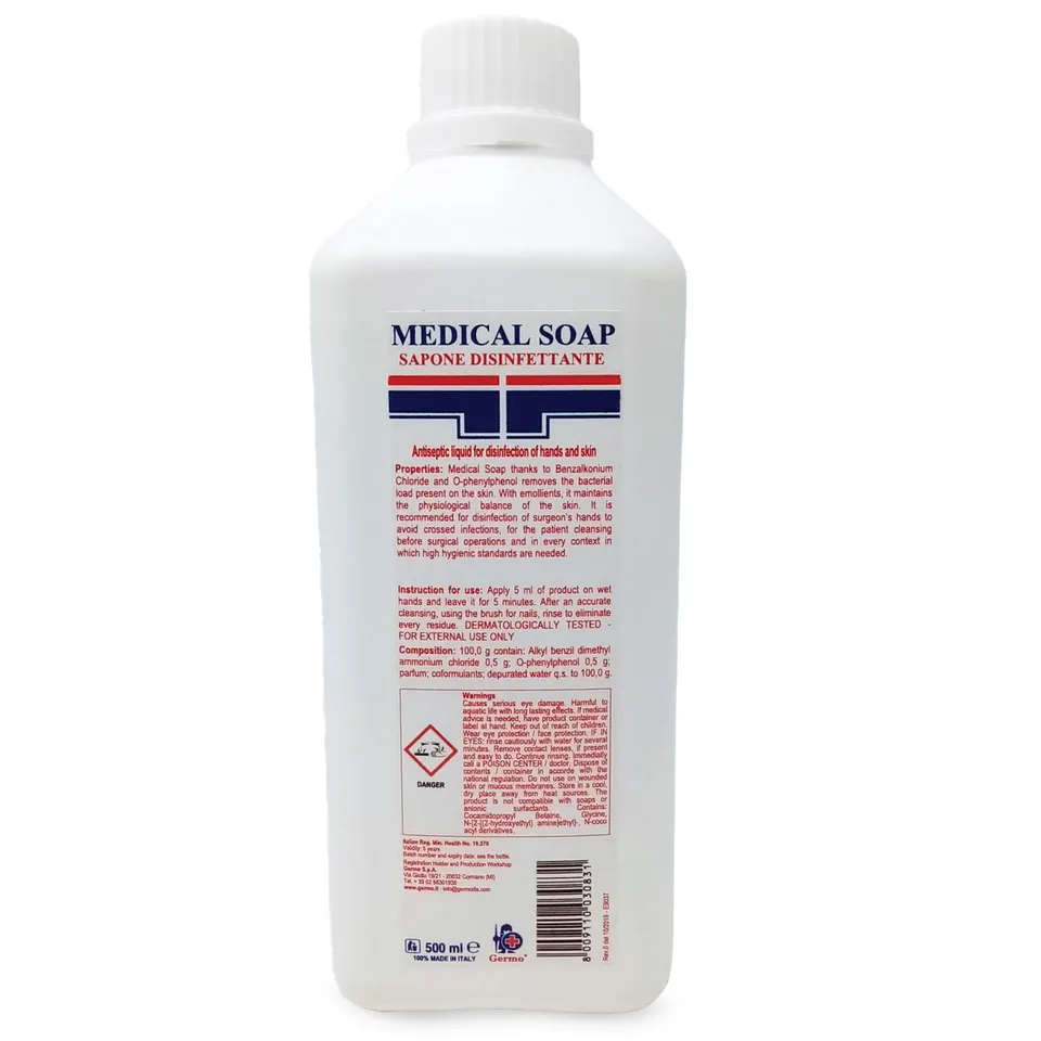 gima-36629-medical-soap-sapone-liquido-antisettico-chirurgico-12-flaconi-da-500- image 1