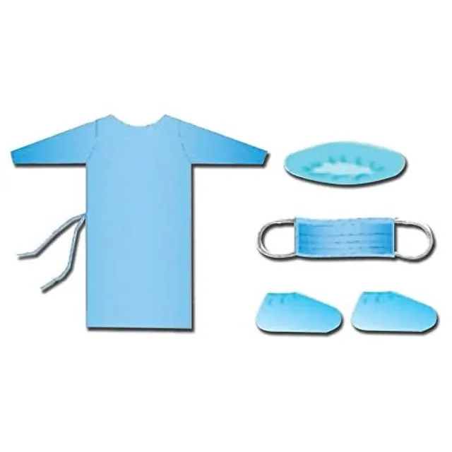 gima-26019-kit-vestizione-visitatore-monouso-kimono-cuffia-mascherina-e-coprisca image 1