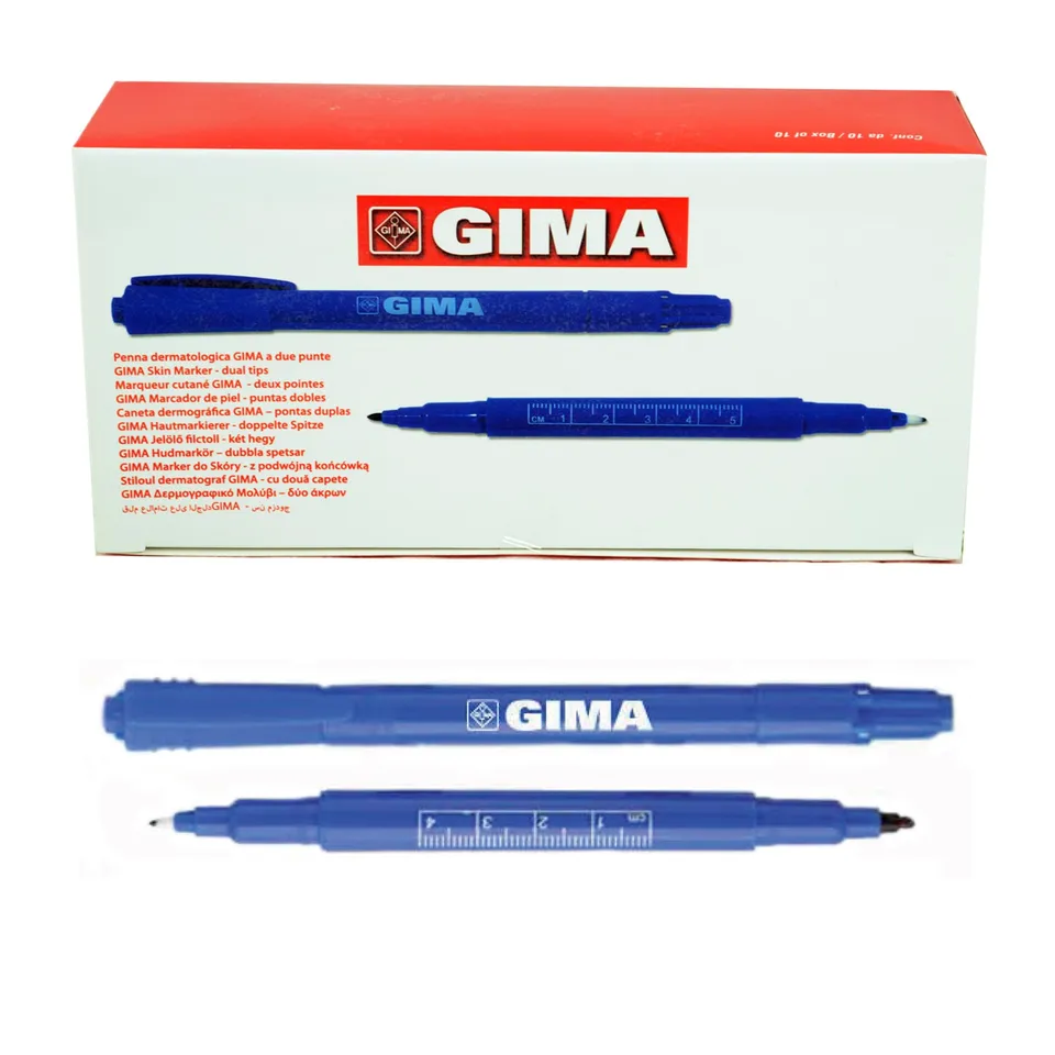 gima-33179-penna-dermatologica-a-doppia-punta-confezione-da-10-per-marcatura-cut image 1