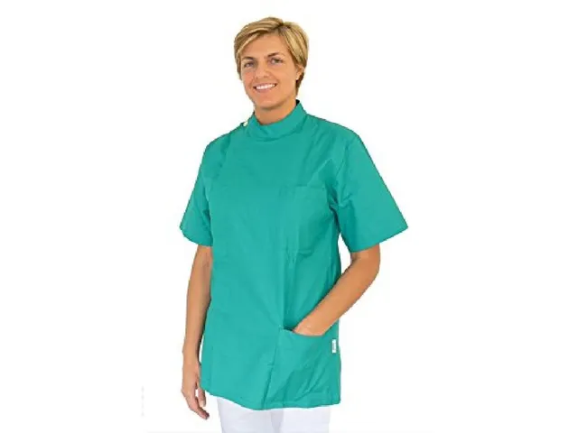 gima-casacca-dentista-verde-unisex-100-cotone-produzione-italiana-taglia-xs image 1