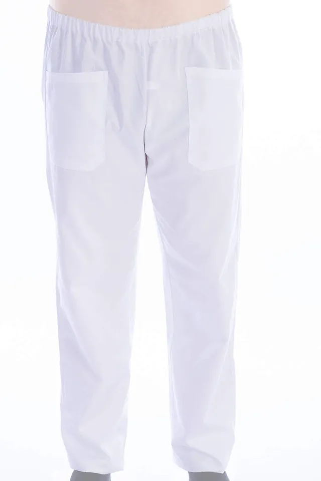 gima-21496-pantalone-da-divisa-ospedaliera-unisex-bianco-cotone-poliestere-tagli image 1