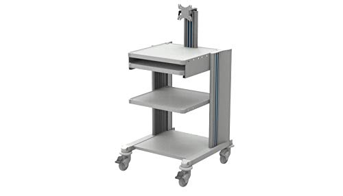 gima-27887-carrello-professionale-2-ripiani-con-tastiera-e-supporto-monitor image 8