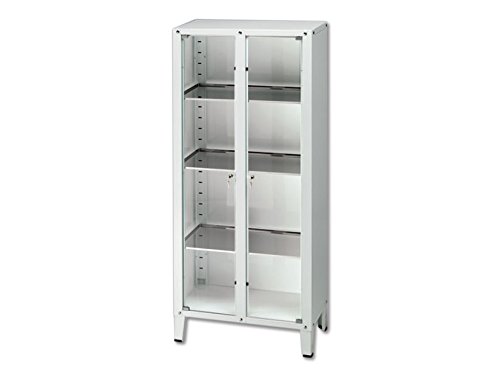 gima-27899-vetrina-value-a-due-ante-in-vetro-temperato-armadio-medico-73x24x156- image 1