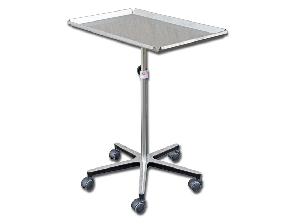 gima-27453-tavolo-mayo-con-carrello-a-5-razze-carrello-medico-in-acciaio-vernici image 1