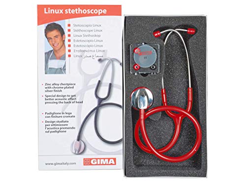 gima-32529-stetoscopio-linux-padiglione-in-lega-di-zinco-rosso image 5