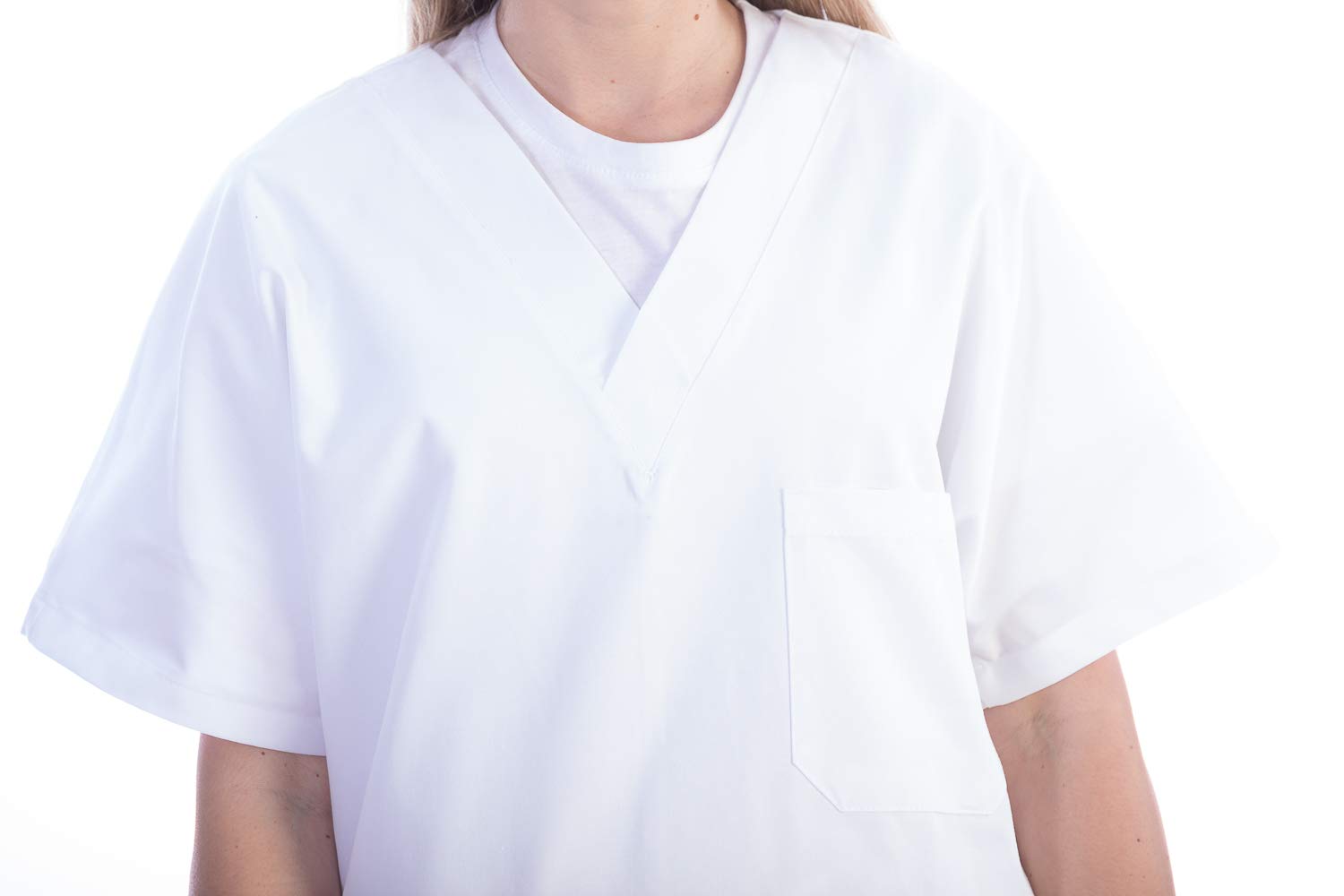 gima-21432-casacca-divisa-ospedaliera-unisex-scollo-a-v-mezza-manica-cotone-poli image 5