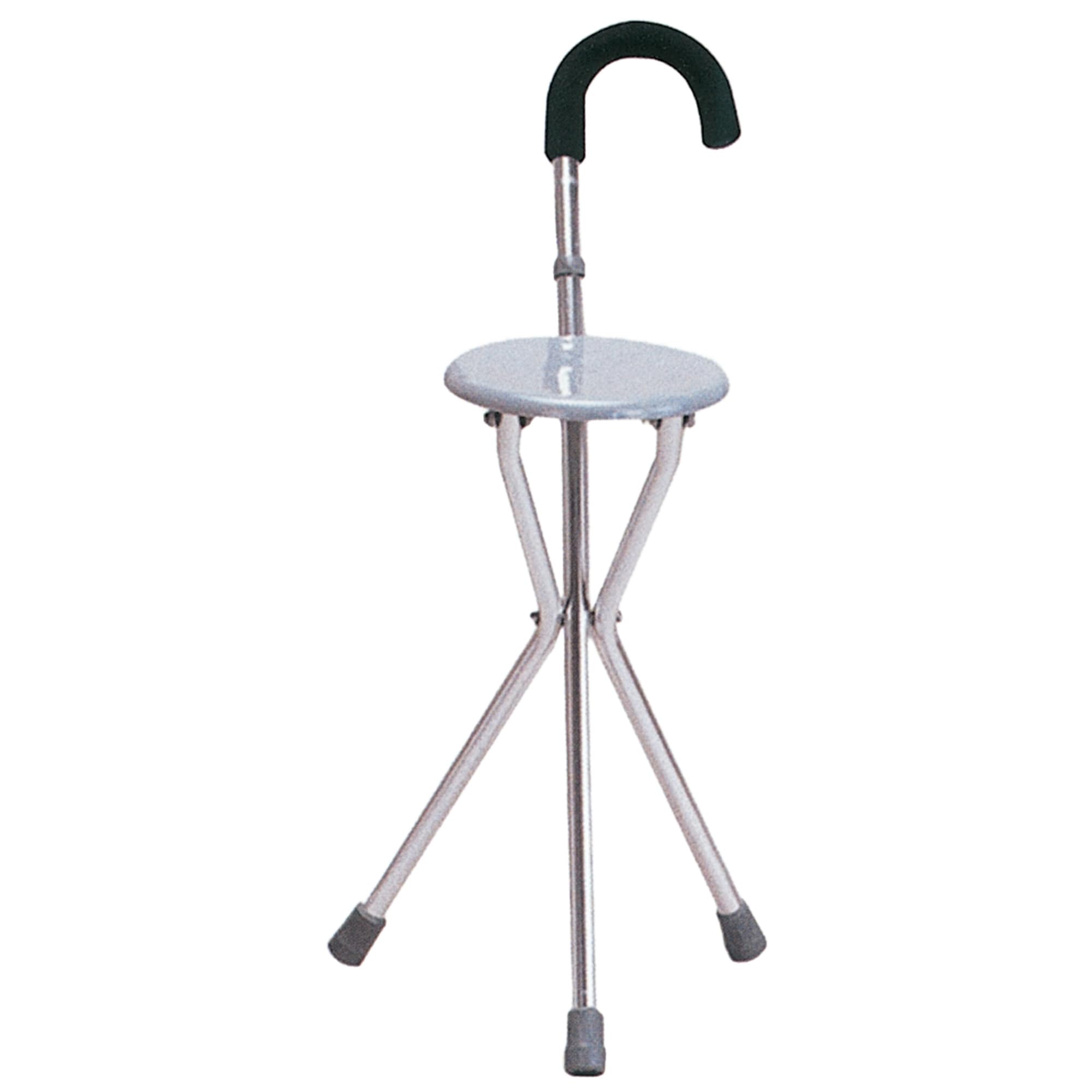 gima-43060-bastone-con-sedile-pieghevole-alluminio-argento image 1