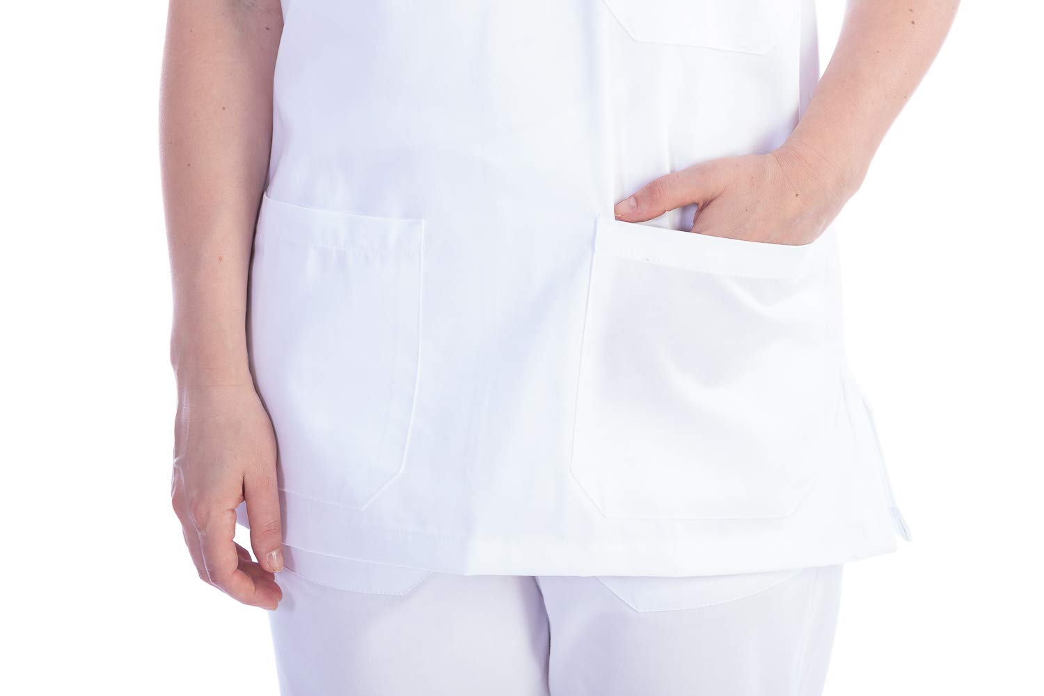 gima-21432-casacca-divisa-ospedaliera-unisex-scollo-a-v-mezza-manica-cotone-poli image 6