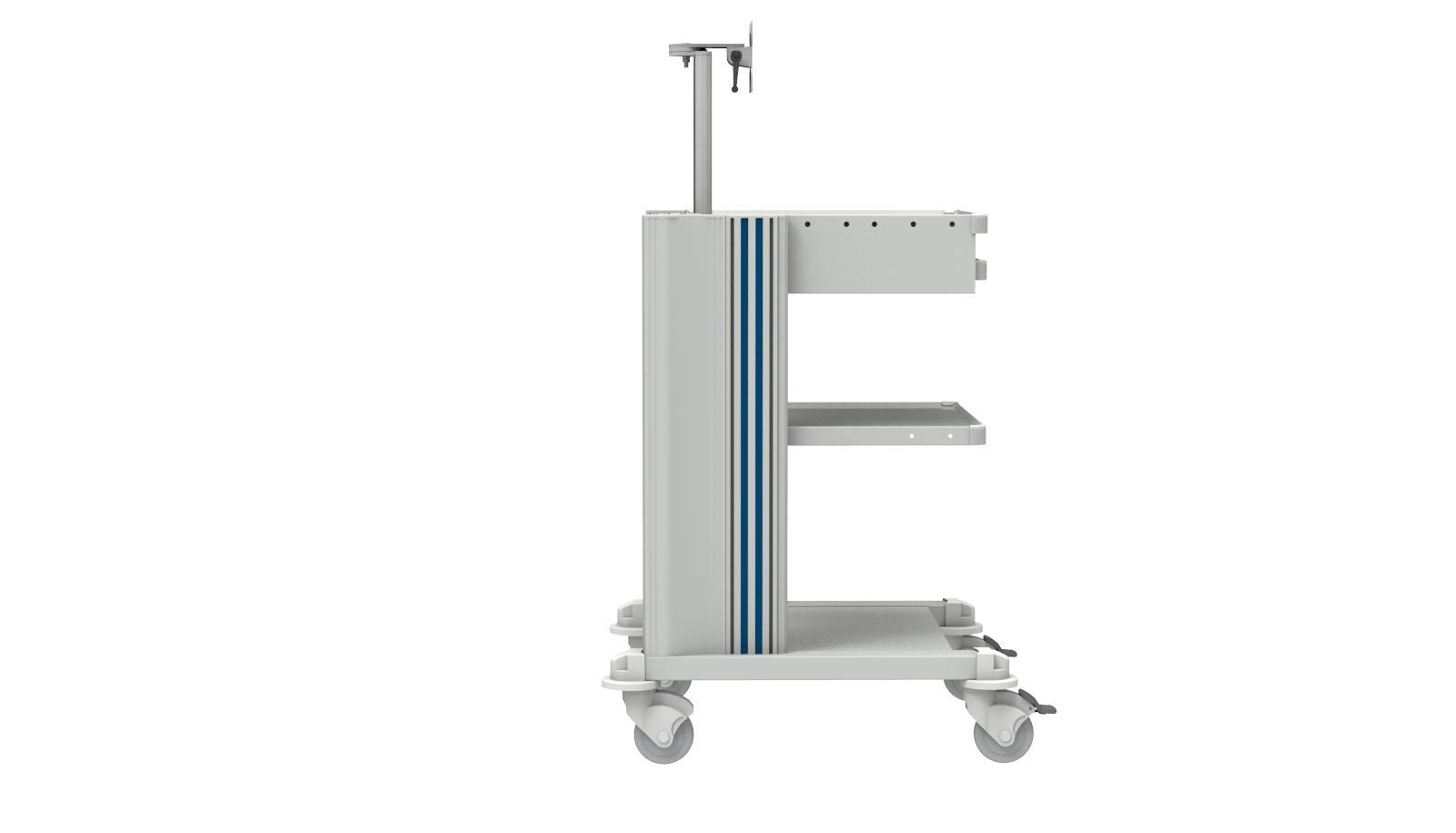 gima-27887-carrello-professionale-2-ripiani-con-tastiera-e-supporto-monitor image 3