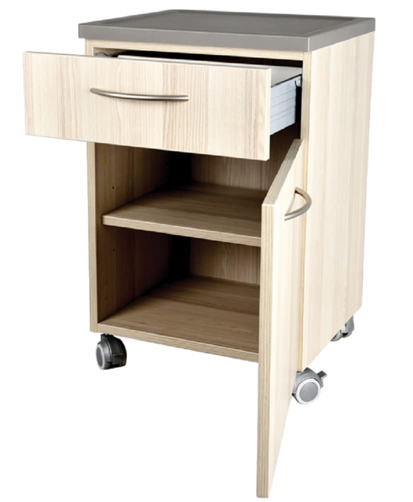gima-comodino-con-cassetto-beige-striato-rotelle-55-mm-con-freno image 2