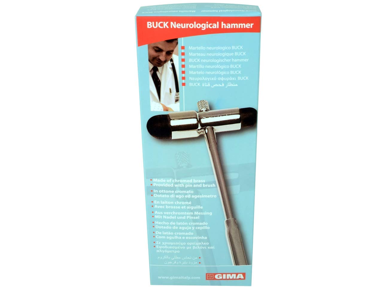 gima-31251-martelletto-neurologico-buck-classico-in-ottone-cromato-18-cm-con-ago image 3
