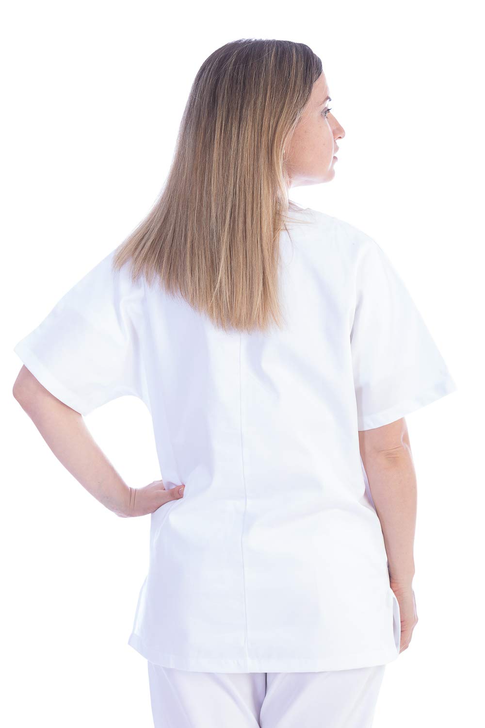gima-21432-casacca-divisa-ospedaliera-unisex-scollo-a-v-mezza-manica-cotone-poli image 4