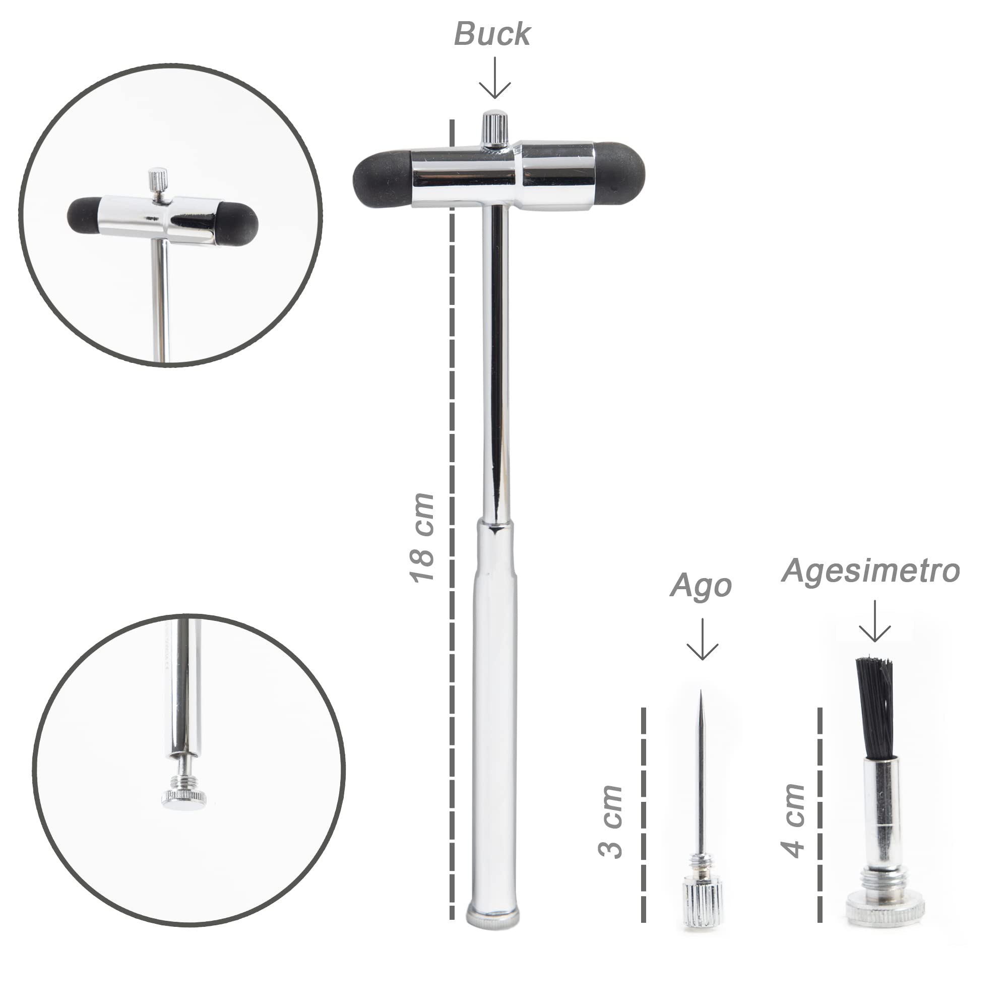 gima-31251-martelletto-neurologico-buck-classico-in-ottone-cromato-18-cm-con-ago image 4