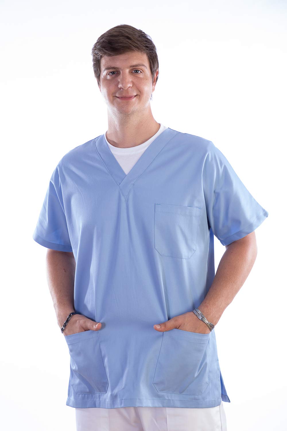gima-21432-casacca-divisa-ospedaliera-unisex-scollo-a-v-mezza-manica-cotone-poli image 8