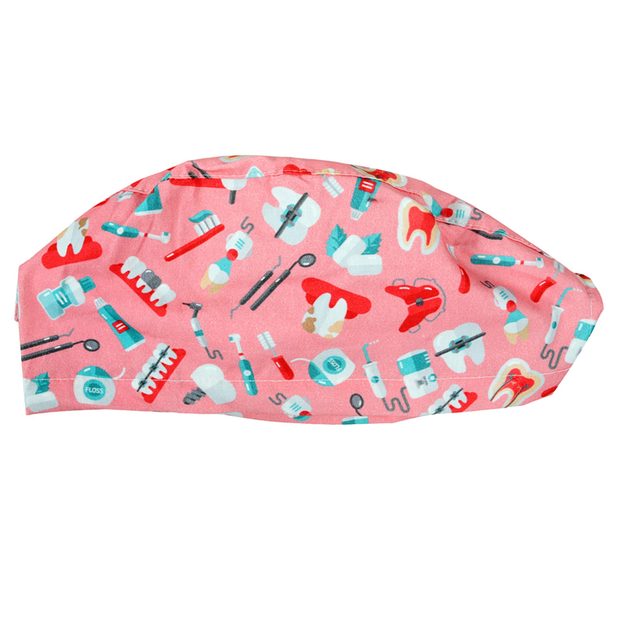 cappellino-fantasia-dentista-in-cotone-popeline-40-taglia-m-con-laccetti-regolab image 2