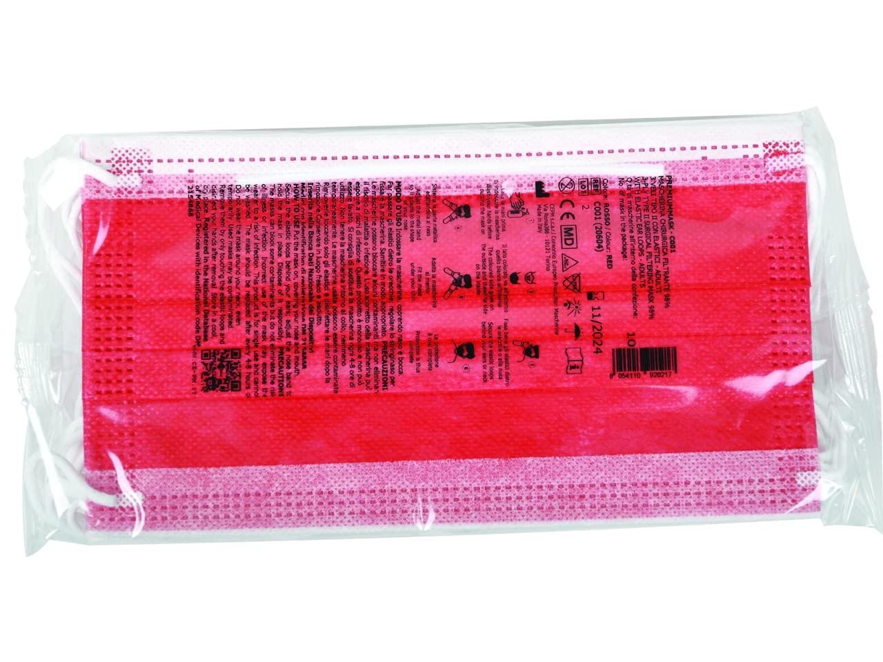 gima-cepm-premium-98-mascherina-chirurgica-tipo-ii-3-veli-rossa-50-pezzi image 3