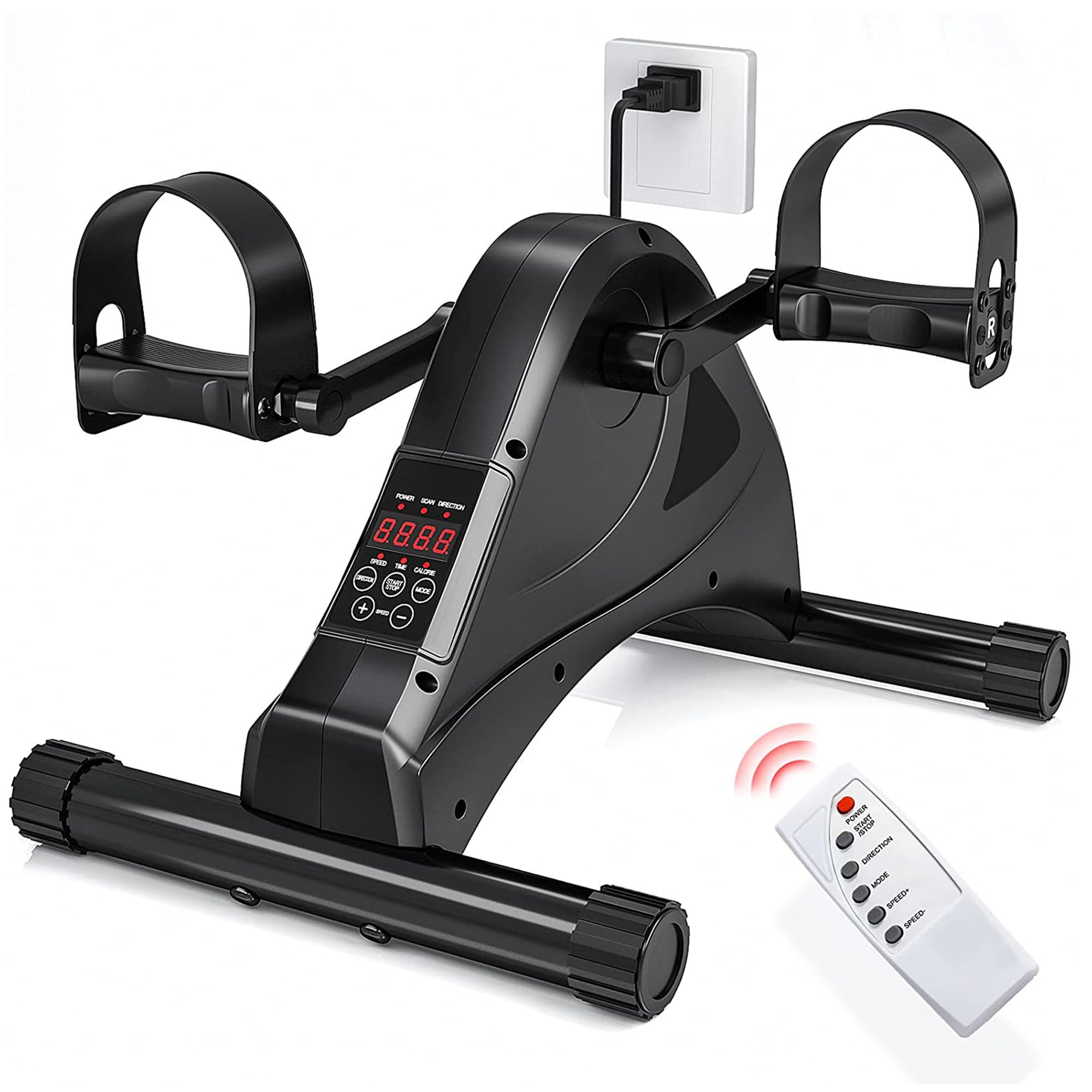 gima-pedaliera-elettrica-con-display-per-anziani-nera-esercitatore-cardio-riabil image 1