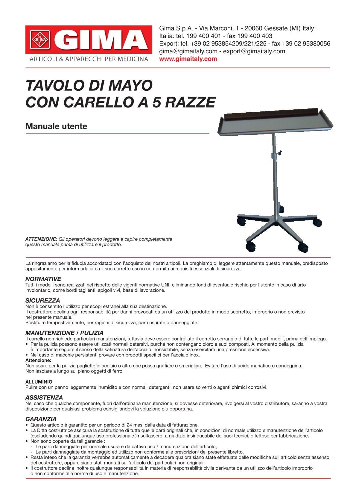 gima-27453-tavolo-mayo-con-carrello-a-5-razze-carrello-medico-in-acciaio-vernici image 7