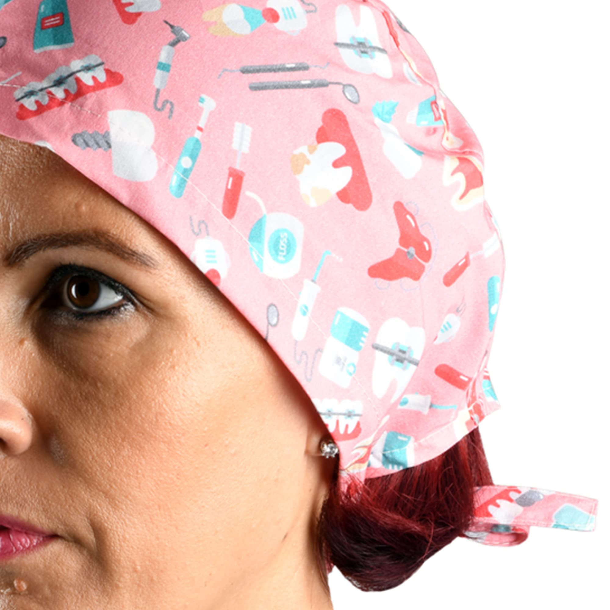 cappellino-fantasia-dentista-in-cotone-popeline-40-taglia-m-con-laccetti-regolab image 4