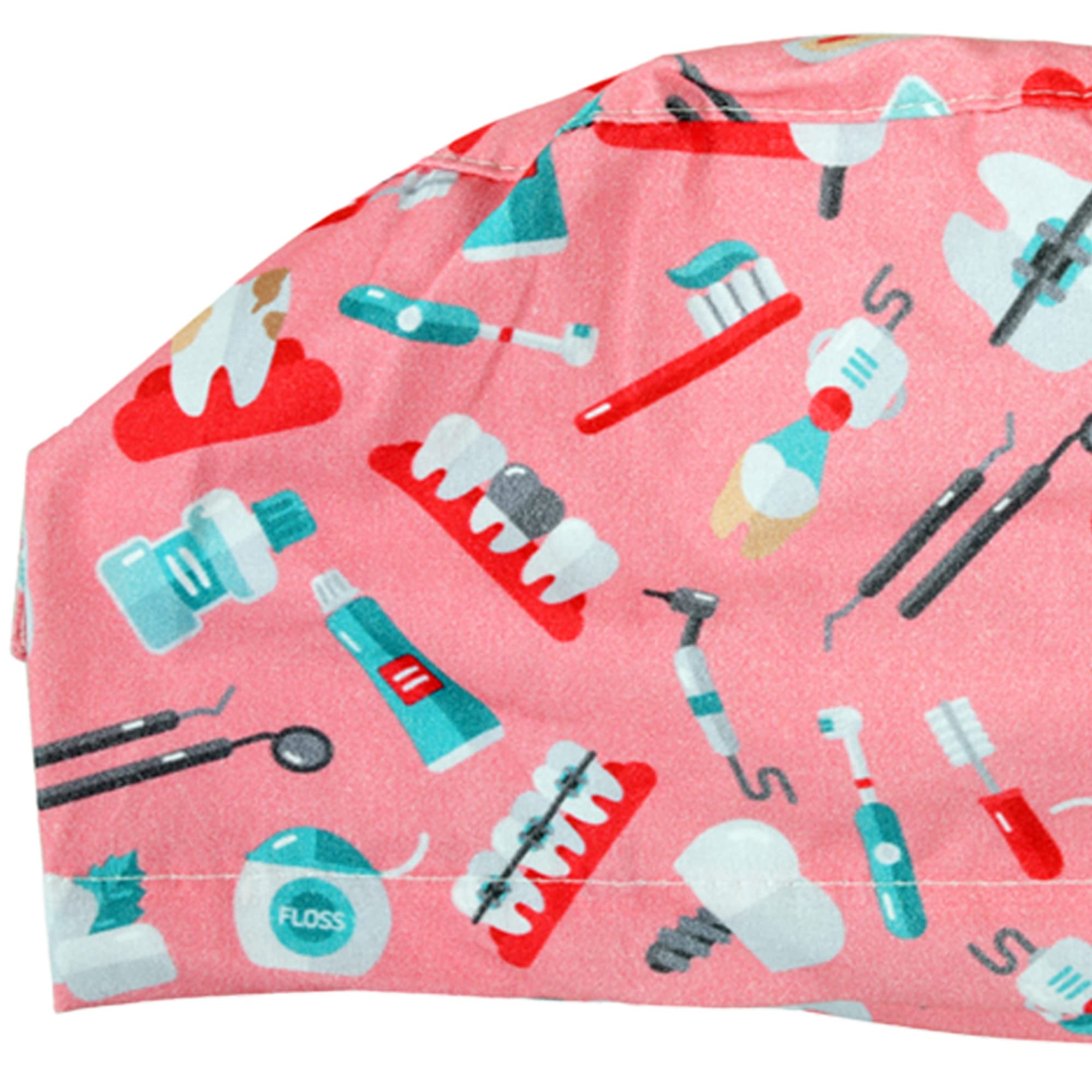 cappellino-fantasia-dentista-in-cotone-popeline-40-taglia-m-con-laccetti-regolab image 3