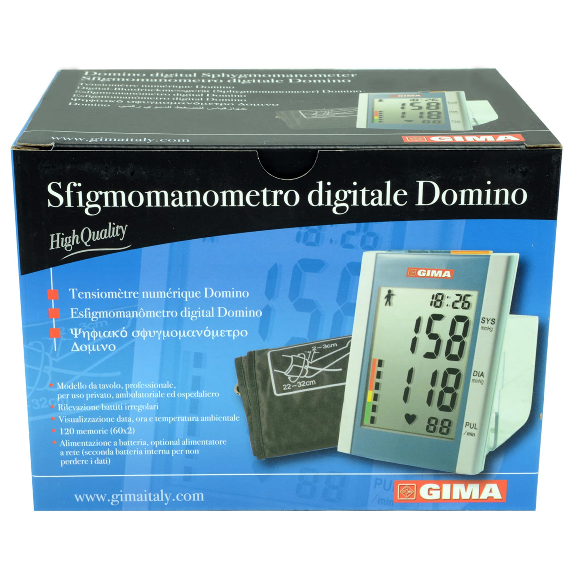gima-32803-domino-digitale-sfigmomanometro-da-tavolo-con-orologio-120-memorie-e- image 2