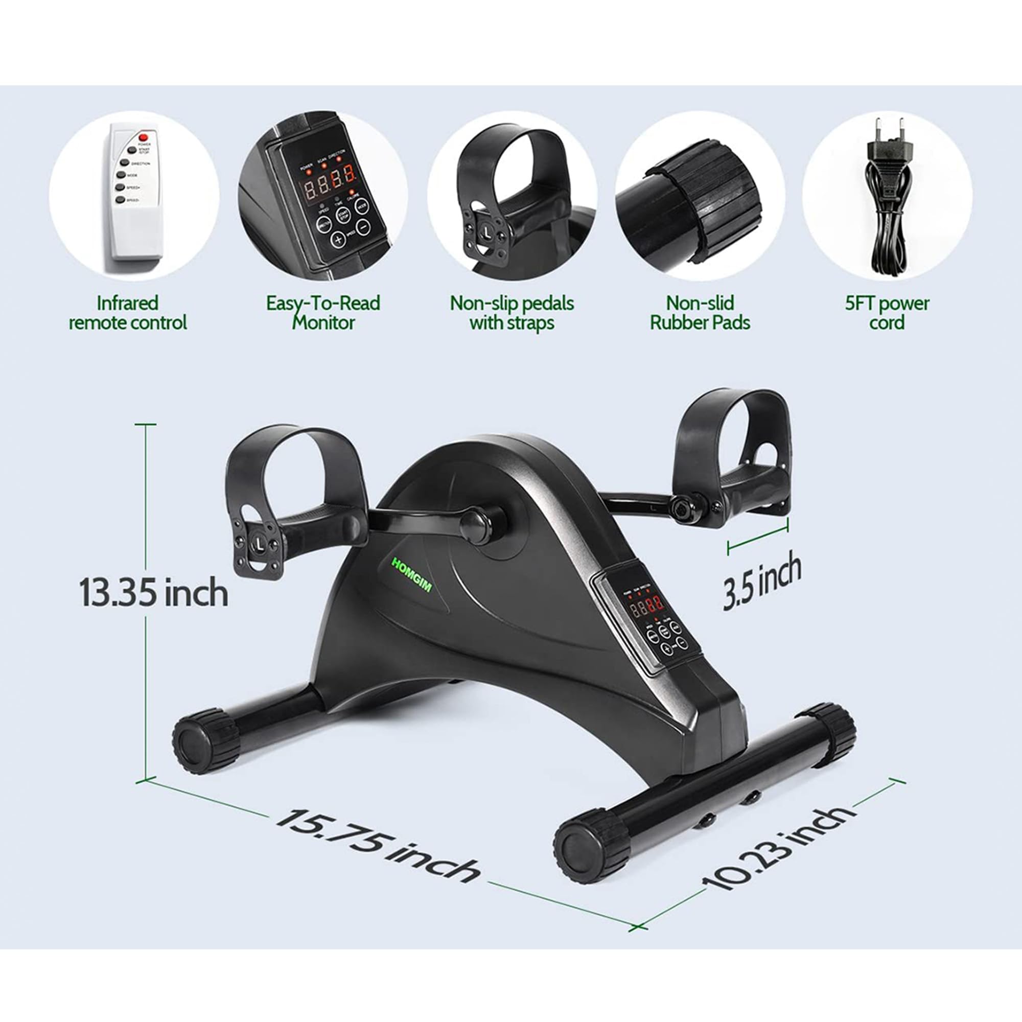 gima-pedaliera-elettrica-con-display-per-anziani-nera-esercitatore-cardio-riabil image 2
