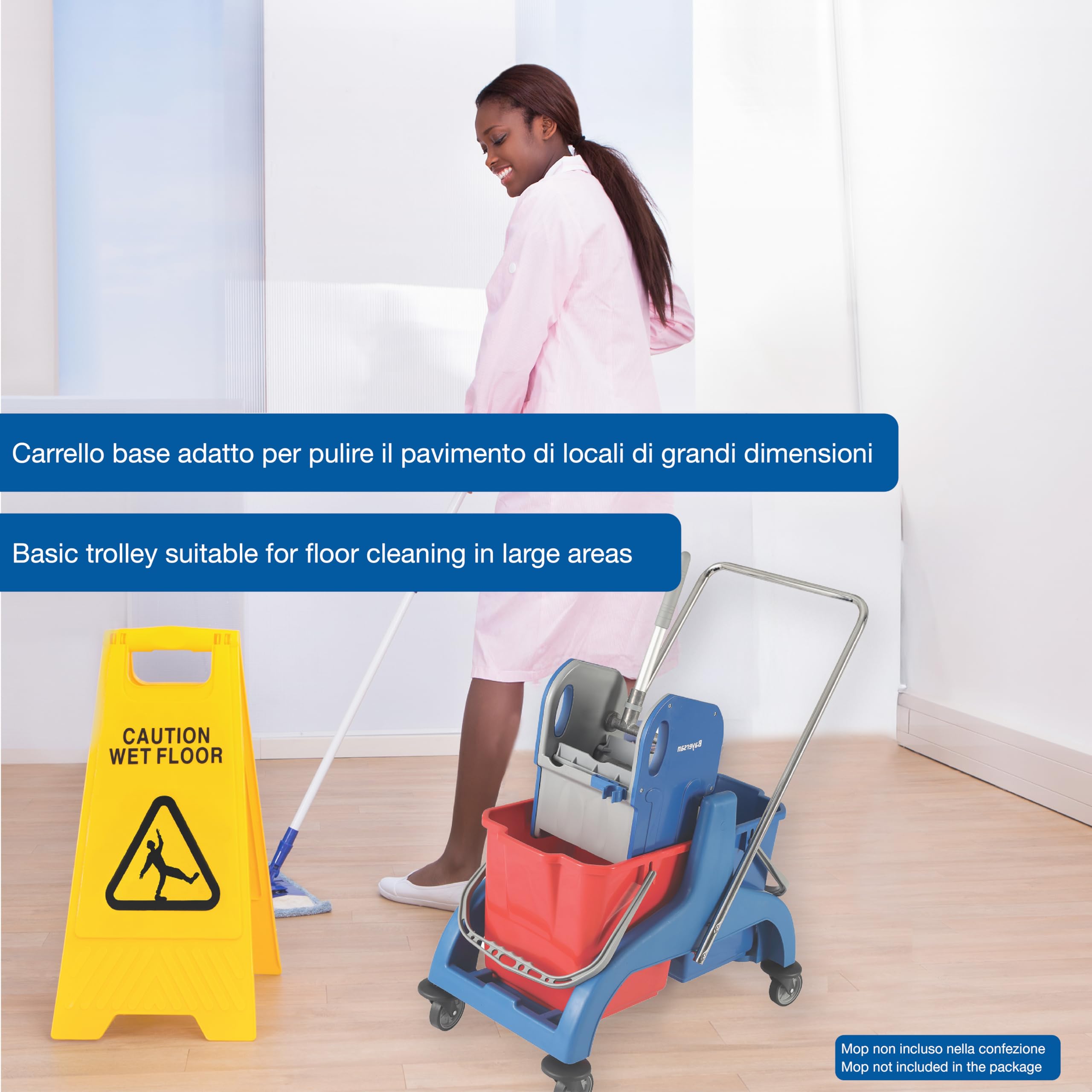 gima-45950-carrello-per-pulizie-basic-con-doppio-secchio-25-l-e-strizzatore-inte image 2