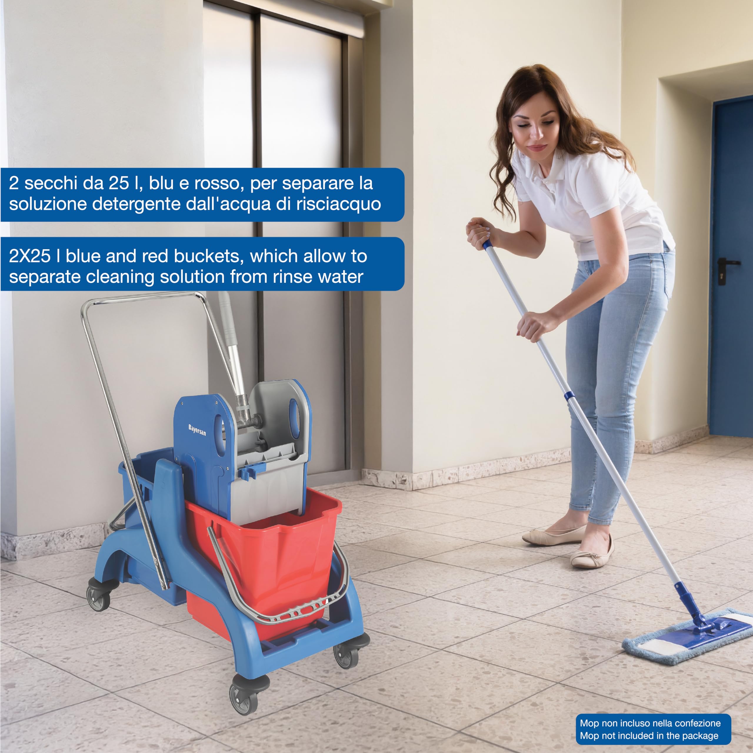 gima-45950-carrello-per-pulizie-basic-con-doppio-secchio-25-l-e-strizzatore-inte image 3